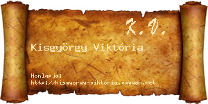 Kisgyörgy Viktória névjegykártya