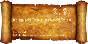 Kisgyörgy Viktória névjegykártya